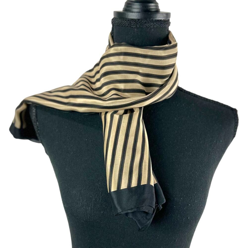 J.Crew tan black striped neck scarf casual women's accessory